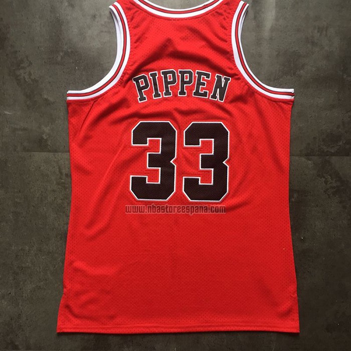 Camiseta Chicago Bulls Scottie Pippen NO 33 Mitchell & Ness 1997-98 Rojo